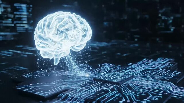 Futuristic digital wave of glowing blue binary code numbers flowing dynamically across an abstract deep blue background, symbolizing data stream processing and the invisible flow