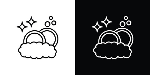 Washing dishes icon for Apps. Icon Design Template.