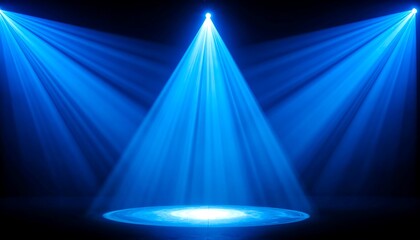 Spotlight beams on dark stage