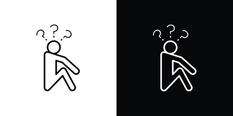 Depression icon for Apps. Icon Design Template.