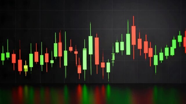Financial market data candlestick chart