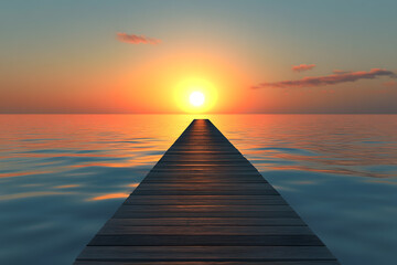 Obraz premium a dock stretching into the distance of the ocean