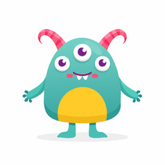 Fototapeta premium Colorful Kawaii Monster Illustration for Kids