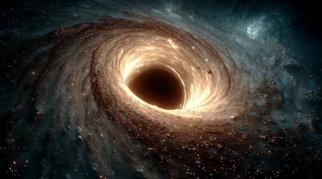 Black hole consuming light in space / 宇宙の光を吸い込むブラックホール