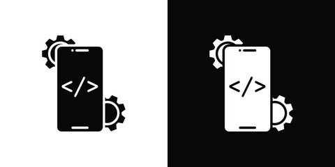 Mobile apps development icon symbol sign, vector, eps 10