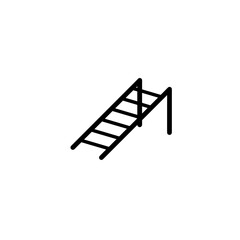 Minimalist black and white vector icon of a mobility ladder  