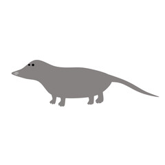 Stylized vector illustration of a rat with clean lines and minimal detail, suitable for educational, wildlife, zodiac, pest control, or science-themed creative projects.