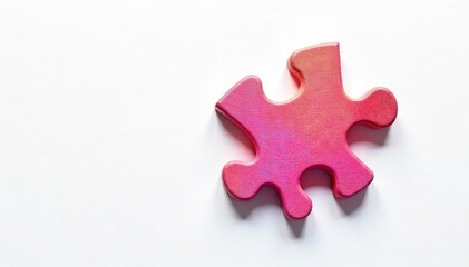 Obraz premium Isolated Jigsaw Puzzle Piece Close-up Detail of Intricate Design, Perfect for Concepts of Unity, Completion, and the Bigger Picture