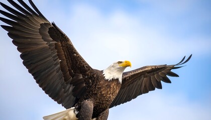 Fototapeta premium Majestic eagle in flight against a clear sky
