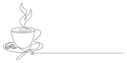 continuous line drawing of coffee cup illustration 9