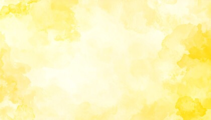 Bright yellow watercolor abstract background. Soft, sunny hand-painted texture with painterly wash effect, ideal for artistic design, wallpaper, and creative templates with copy space.