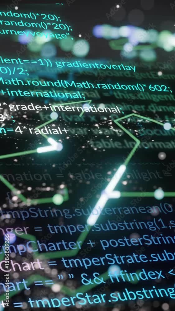 Poster animation of ai data processing over globe with connections