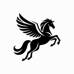 Fototapeta premium Vector Silhouette Logo of Pegasus the Winged Horse – Greek Mythology Icon