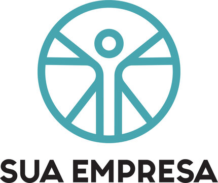 LOGOTIPO DE MEDICINA FARM&Aacute;CIA FISIOTERAPIA SA&Uacute;DE HOMEM VITRUVIANO