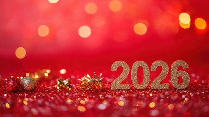 Sparkling decorations and festive numbers celebrate the arrival of 2026