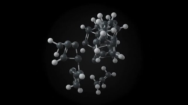 Abstract Molecular Structure Rendered Against A Black Background