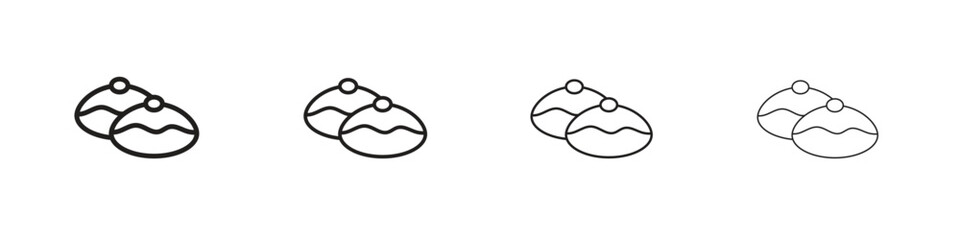Sufganiyah icon simple black vectors pack. Design infographic element