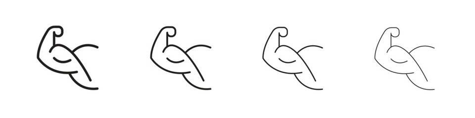 Strong arm icon simple black vectors pack. Design infographic element