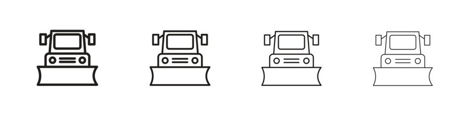 Snowplow icon simple black vectors pack. Design infographic element