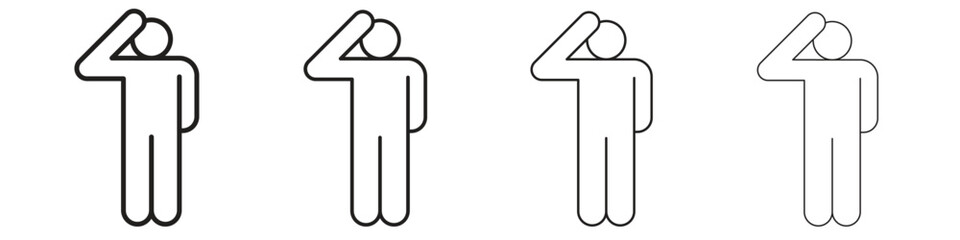 Salute icon simple black vectors pack. Design infographic element