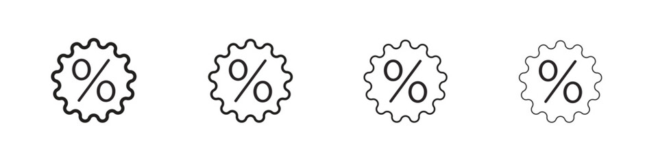 Percent icon simple black vectors pack. Design infographic element