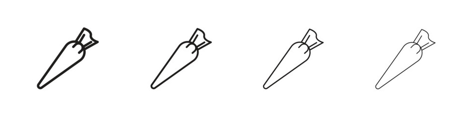 Pastry bag icon simple black vectors pack. Design infographic element