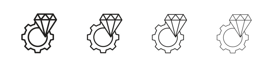 Operational excellence icon simple black vectors pack. Design infographic element