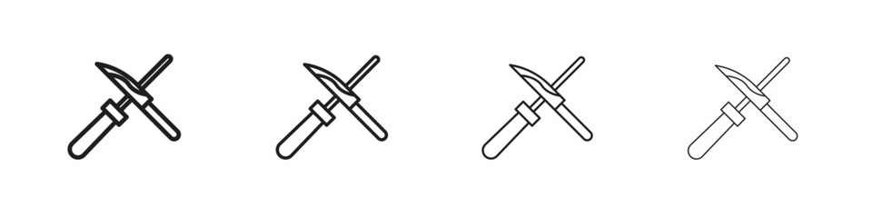 Obraz premium Knife sharpener icon simple black vectors pack. Design infographic element