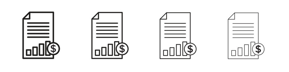 Income statement icon simple black vectors pack. Design infographic element