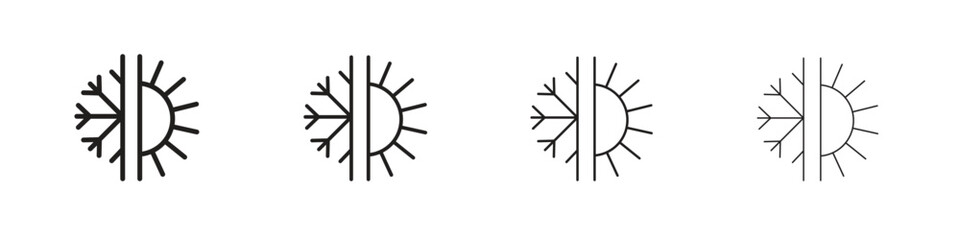 Hot and cold icon simple black vectors pack. Design infographic element