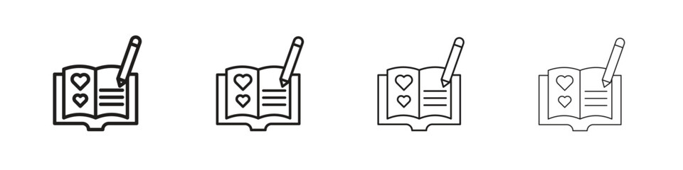 Guests book icon simple black vectors pack. Design infographic element