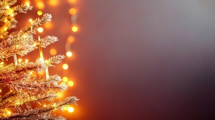 Festive decorations with warm lights adorning a Christmas tree