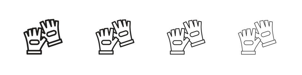 Obraz premium Fitness Gloves icon simple black vectors pack. Design infographic element