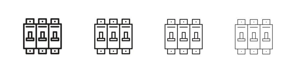 Circuit Breaker icon simple black vectors pack. Design infographic element