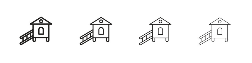 Chicken coop icon simple black vectors pack. Design infographic element © Annimo
