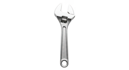 Chrome Adjustable Wrench On Black