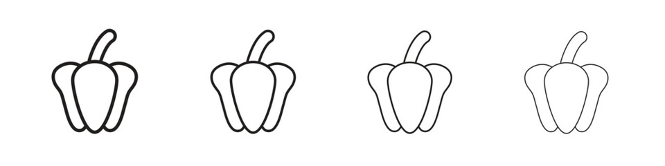 Capsicum icon simple black vectors pack. Design infographic element