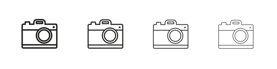 Camera icon simple black vectors pack. Design infographic element