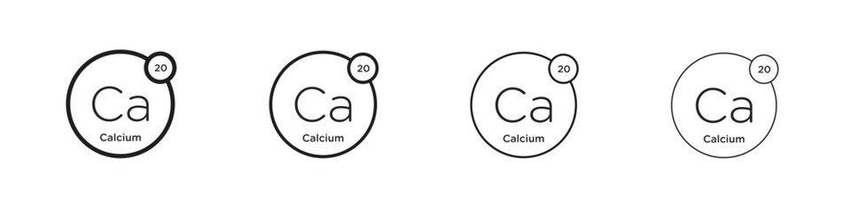 Calcium icon simple black vectors pack. Design infographic element