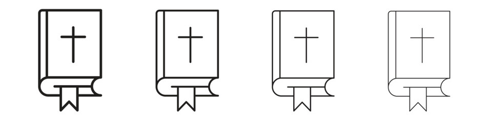 Bible icon simple black vectors pack. Design infographic element
