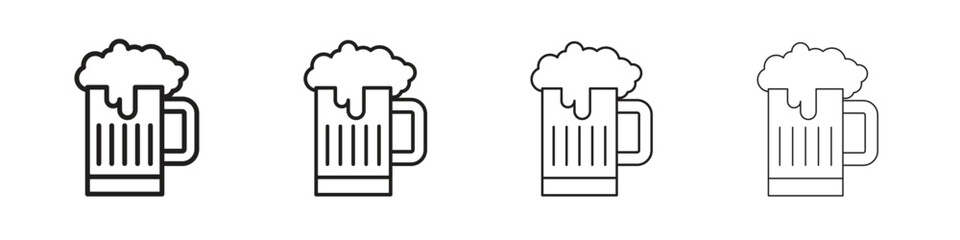 Beer icon simple black vectors pack. Design infographic element