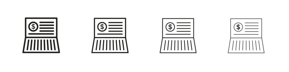 Bankbook icon simple black vectors pack. Design infographic element