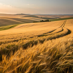 wheat field in the sunset