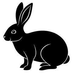 black silhouette of a rabbit