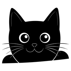 black and white cat vector