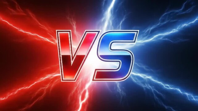 Epic Versus Battle: Red vs Blue Lightning Clash!  Dynamic Animated Intro