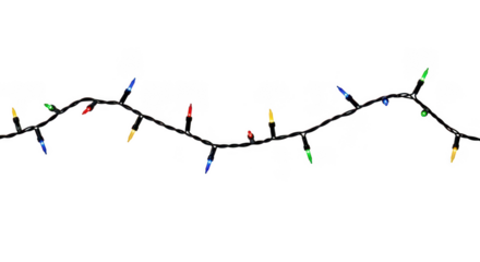 Colorful Christmas String Lights On Black