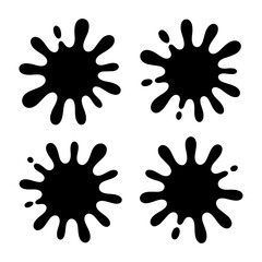 Obraz premium Unique and good quality black spots of paint Silhouette set