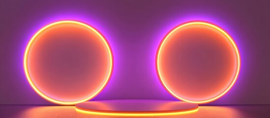 Gleaming Circle Product Display An Elegant Stage Illuminated by Radiant Hues