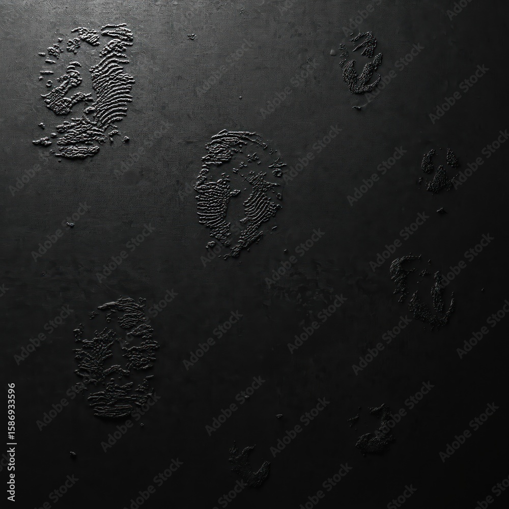 Fototapete textured black background with smudged fingerprint patterns. seamless tile texture offers realism fo